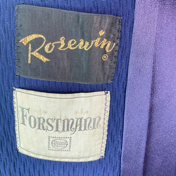 Vintage Women's Size M Rosewin Forstmann Fur‎ Trim Wool Coat Blue - Picture 12 of 13